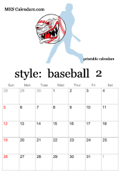 February baseball calendar