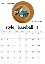 April baseball calendar