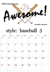 May baseball calendar