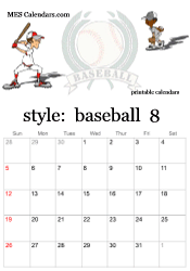 August baseball calendar