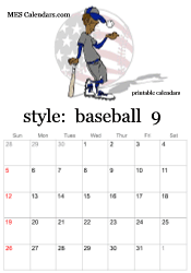 September baseball calendar