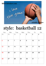 December basketball calendar