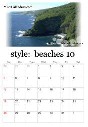October beach photo calendar