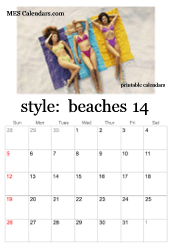 printable beach photo calendar
