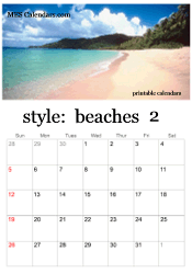 February beach photo calendar