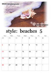 May beach photo calendar