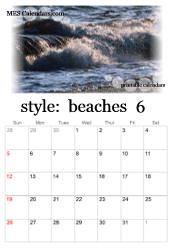 June beach photo calendar