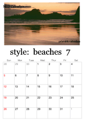 July beach photo calendar
