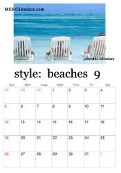 September beach photo calendar