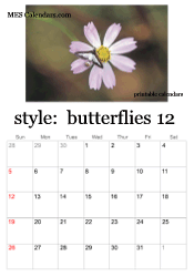 December butterfly calendar