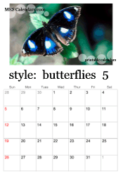 May butterfly calendar