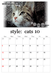 October kitten calendar