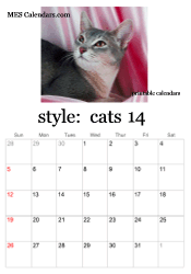 printable kitten calendar
