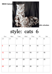 June kitten calendar