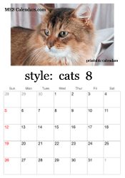 August kitten calendar