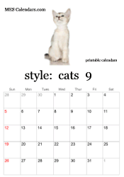 September kitten calendar