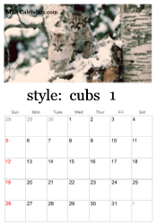 January big cats calendar