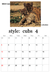 April big cats calendar