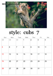 July big cats calendar