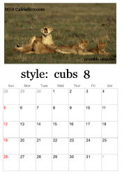 August big cats calendar