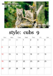 September big cats calendar