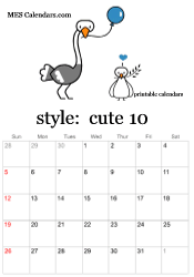 October cute character calendar