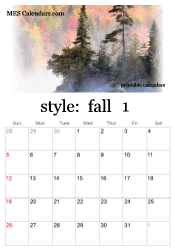 January fall photo calendar