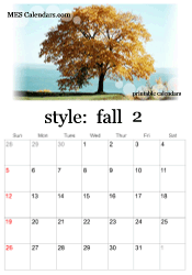 February fall photo calendar