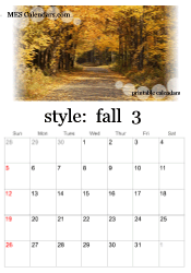 March fall photo calendar