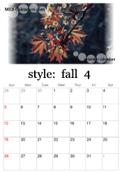 April fall photo calendar