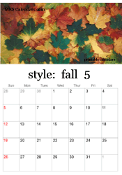 May fall photo calendar