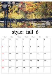 June fall photo calendar
