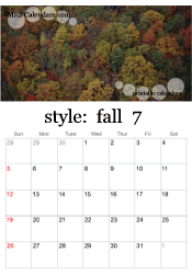 July fall photo calendar