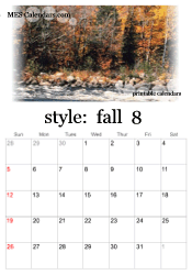 August fall photo calendar