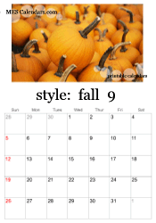September fall photo calendar