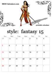 2025 fantasy character calendar
