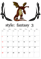 March fantasy character calendar