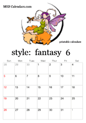 June fantasy character calendar