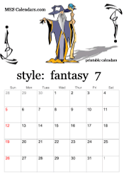 July fantasy character calendar