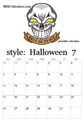 July Halloween calendar