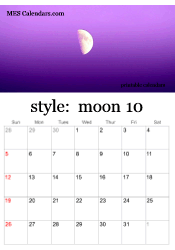 October moon calendar
