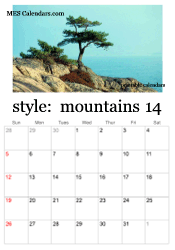 printable mountain calendar