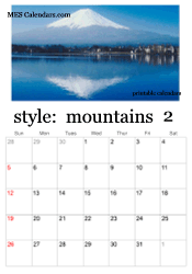 February mountain calendar