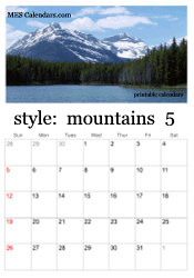 May mountain calendar