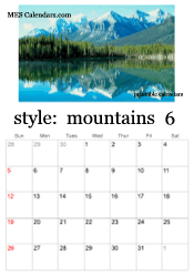 June mountain calendar