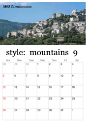 September mountain calendar
