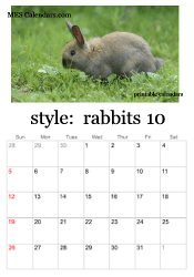 October bunny rabbit calendar