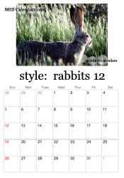 December bunny rabbit calendar