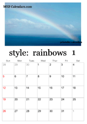 January rainbow calendar