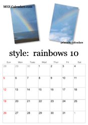 October rainbow calendar